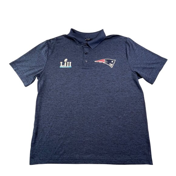 New England Patriots Men Blue XL Super Bowl LII Polo Shirt NFL Pro Line Fanatics - Picture 1 of 10